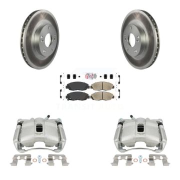 Front Disc Brake Caliper Coat Rotors & Ceramic Pad Kit For 2011 Honda Civic GX with 1.8L KCG-100034N