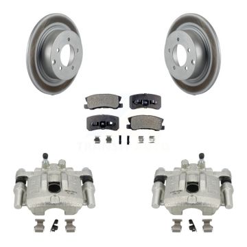 Rear Disc Brake Caliper Coat Rotor & Ceramic Pad Kit For Mitsubishi Lancer Dodge Caliber KCG-100034T