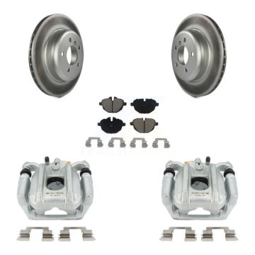 Rear Brake Caliper Coat Rotors & Ceramic Pad Kit For BMW 535i xDrive 528i ActiveHybrid 5 KCG-100035C