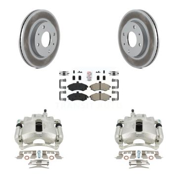 Front Disc Brake Caliper Coated Rotors And Semi-Metallic Pads Kit For Hyundai Elantra KCG-100035N