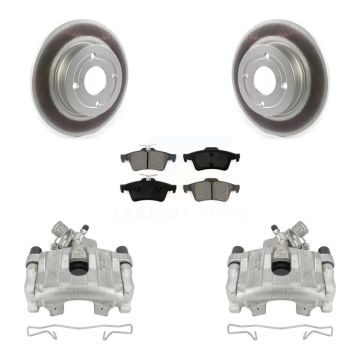 Rear Disc Brake Caliper Coat Rotor Semi-Metallic Pad Kit For 2018-2021 Ford EcoSport FWD KCG-100035S