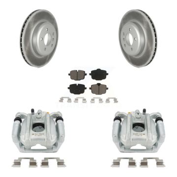 Rear Disc Brake Caliper Coated Rotors And Ceramic Pads Kit For 2011-2013 BMW 535i Sedan KCG-100036C