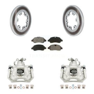 Rear Disc Brake Caliper Coated Rotors And Semi-Metallic Pads Kit For Ford Transit-350 HD KCG-100036S