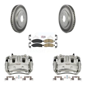 Front Disc Brake Caliper Coat Rotor & Ceramic Pad Kit For Nissan Frontier Suzuki Equator KCG-100037N