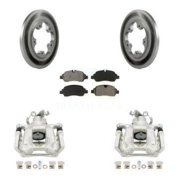 Rear Brake Caliper Coat Rotors Semi-Metallic Pad Kit For Ford Transit-250 Transit-150 HD KCG-100037S
