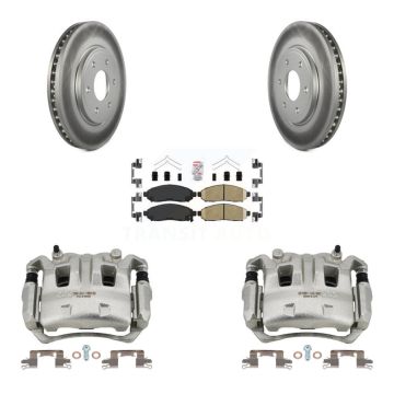 Front Disc Brake Caliper Coat Rotor & Ceramic Pad Kit For Nissan Frontier Suzuki Equator KCG-100038N