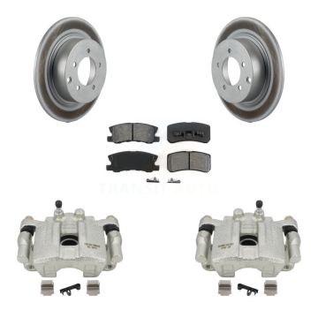 Rear Brake Caliper Coat Rotor & Semi-Metallic Pad Kit For Jeep Mitsubishi Patriot Lancer KCG-100038S