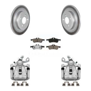 Rear Disc Brake Caliper Coat Rotors And Ceramic Pad Kit For 2007 Mini Cooper Convertible KCG-100039C