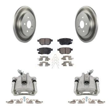 Rear Brake Caliper Coat Rotors & Semi-Metallic Pad Kit For Toyota Corolla Matrix Pontiac KCG-100039P