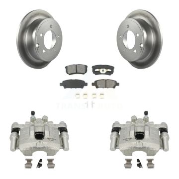 Rear Brake Caliper Coat Rotor & Semi-Metallic Pad Kit For Jeep Mitsubishi Lancer Patriot KCG-100039S