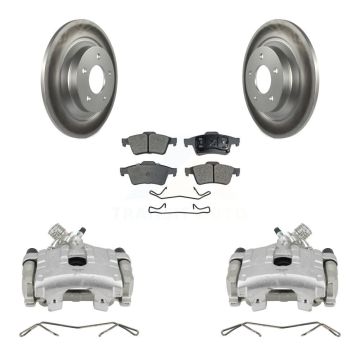 Rear Disc Brake Caliper Coated Rotors And Ceramic Pads Kit For 2006 Mazda 5 To 02 06 KCG-100039T