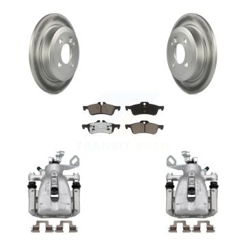 Rear Disc Brake Caliper Coat Rotors And Ceramic Pad Kit For 2007 Mini Cooper Convertible KCG-100040C