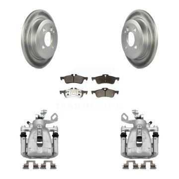 Rear Brake Caliper Coat Rotor And Semi-Metallic Pad Kit For 2007 Mini Cooper Convertible KCG-100041P