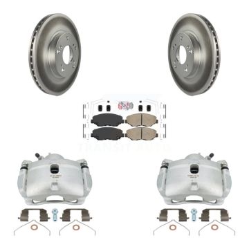 Front Disc Brake Caliper Coated Rotors And Ceramic Pads Kit For 2002-2004 Honda CR-V KCG-100042N