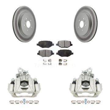 Rear Disc Brake Caliper Coated Rotors And Ceramic Pads Kit For Ford Flex Lincoln MKS KCG-100043T
