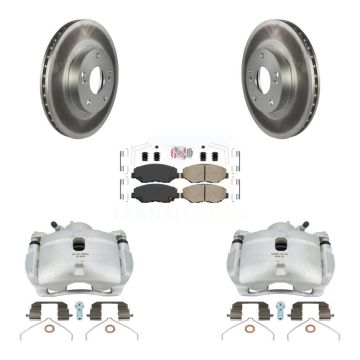 Front Disc Brake Caliper Coated Rotors And Ceramic Pads Kit For 2003-2011 Honda Element KCG-100044N