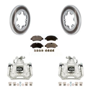 Rear Disc Brake Caliper Coated Rotors And Semi-Metallic Pads Kit For Ford Transit-350 HD KCG-100044P
