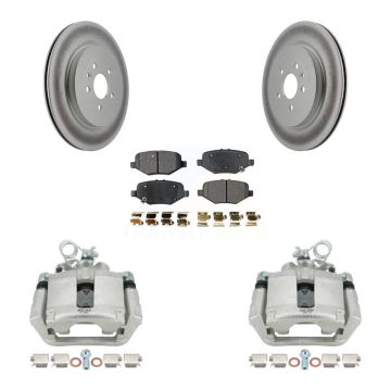 Rear Brake Caliper Coat Rotor Ceramic Pad Kit For Ford Explorer Flex Taurus Police Sedan KCG-100044T