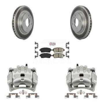 Front Disc Brake Caliper Coated Rotors And Ceramic Pads Kit For Ford Fiesta KCG-100045N