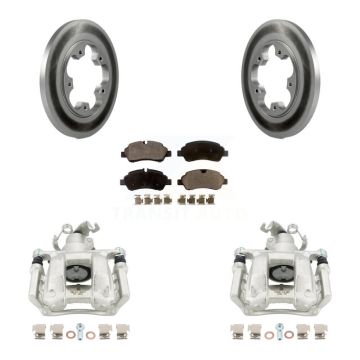 Rear Brake Caliper Coat Rotors Semi-Metallic Pad Kit For Ford Transit-250 Transit-150 HD KCG-100045P
