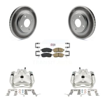 Front Disc Brake Caliper Coated Rotors And Ceramic Pads Kit For 2009-2014 Nissan Cube KCG-100048N
