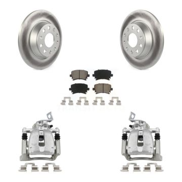 Rear Disc Brake Caliper Coated Rotors And Ceramic Pads Kit For Volkswagen CC Passat KCG-100050C