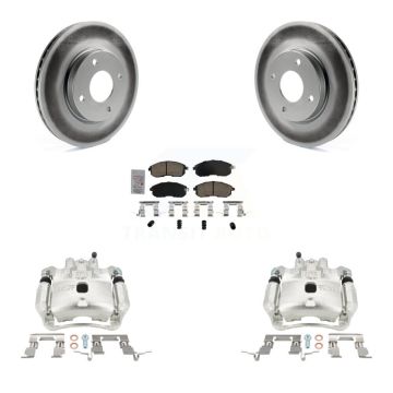 Front Disc Brake Caliper Coated Rotors And Ceramic Pads Kit For Nissan Versa KCG-100050N