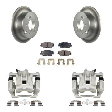 Rear Disc Brake Caliper Coated Rotors And Ceramic Pads Kit For 2010-2013 Kia Soul KCG-100050T