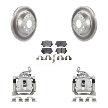Rear Disc Brake Caliper Coated Rotors And Semi-Metallic Pad Kit For Volkswagen CC Passat KCG-100051P