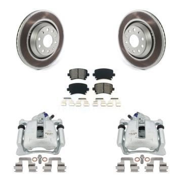 Rear Disc Brake Caliper Coated Rotors And Semi-Metallic Pad Kit For Volkswagen CC Passat KCG-100052S