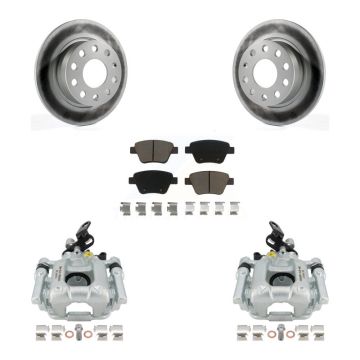 Rear Disc Brake Caliper Coated Rotors And Ceramic Pad Kit For Volkswagen Audi A3 Eos GTI KCG-100053C