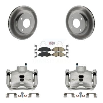 Front Disc Brake Caliper Coat Rotors And Ceramic Pad Kit For 2009-2011 Nissan Versa 1.6L KCG-100053N