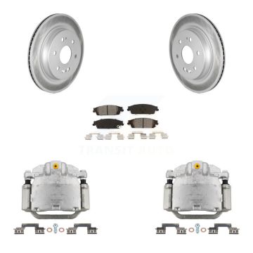 Rear Brake Caliper Coat Rotors Semi-Metallic Pad Kit For Chevrolet Silverado 1500 LD GMC KCG-100053S