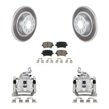 Rear Disc Brake Caliper Coated Rotor And Ceramic Pad Kit For 2008 Volkswagen Passat 2.0L KCG-100056C