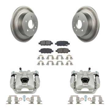Rear Disc Brake Caliper Coated Rotors And Semi-Metallic Pads Kit For Nissan Sentra Juke KCG-100056S