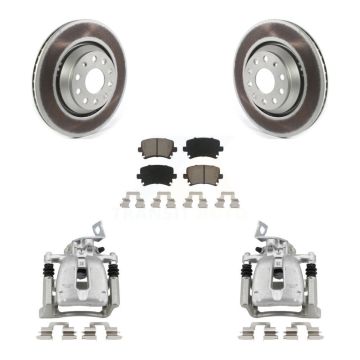 Rear Disc Brake Caliper Coated Rotors And Ceramic Pads Kit For 2009 Volkswagen Passat CC KCG-100057C