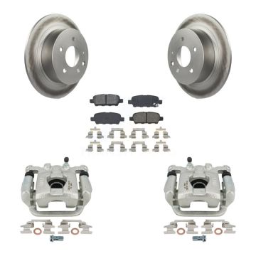 Rear Disc Brake Caliper Coated Rotors And Semi-Metallic Pad Kit For Nissan Altima Maxima KCG-100057S