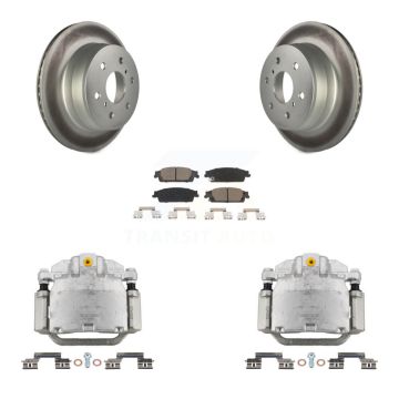 Rear Brake Caliper Coat Rotor Ceramic Pad Kit For GMC Chevrolet Sierra 1500 Silverado XL KCG-100061C