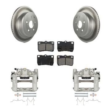 Rear Disc Brake Caliper Coated Rotors And Semi-Metallic Pads Kit For Lexus IS250 GS300 KCG-100062S