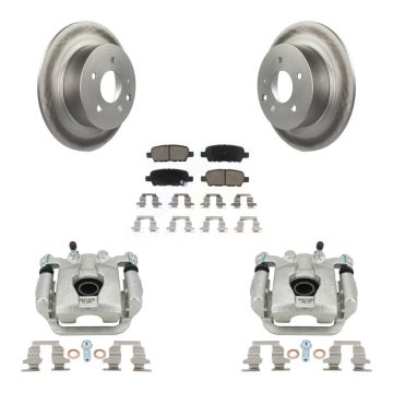 Rear Disc Brake Caliper Coated Rotors And Ceramic Pads Kit For Nissan Sentra Juke KCG-100063C