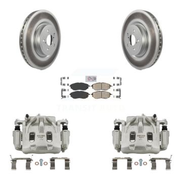 Front Disc Brake Caliper Coat Rotor & Ceramic Pad Kit For Subaru Forester Outback Legacy KCG-100063N