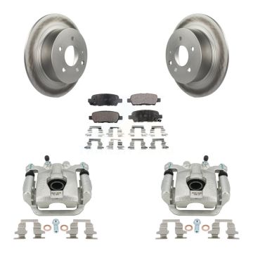 Rear Disc Brake Caliper Coated Rotors And Semi-Metallic Pads Kit For Nissan Sentra Juke KCG-100064P