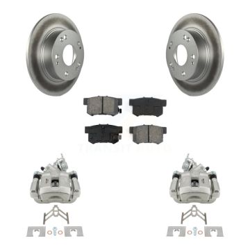 Rear Disc Brake Caliper Coat Rotors And Semi-Metallic Pad Kit For Honda Accord Acura TSX KCG-100064S