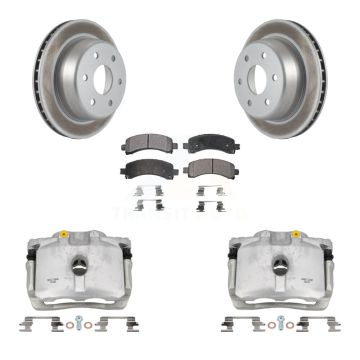 Rear Brake Caliper Coat Rotor & Ceramic Pad Kit For Chevrolet GMC Avalanche 1500 Express KCG-100064T