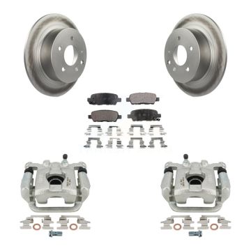 Rear Disc Brake Caliper Coated Rotors And Semi-Metallic Pad Kit For Nissan Altima Maxima KCG-100065P