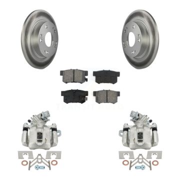 Rear Disc Brake Caliper Coat Rotor & Semi-Metallic Pad Kit For Honda Civic Acura CSX ILX KCG-100065S