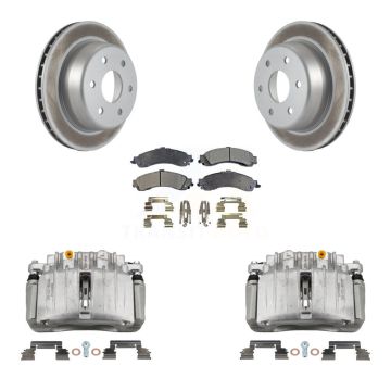 Rear Brake Caliper Coat Rotor Ceramic Pad Kit For Chevrolet Silverado 1500 GMC Avalanche KCG-100065T