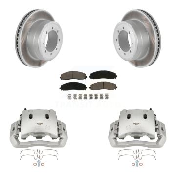 Rear Disc Brake Caliper Coated Rotors And Ceramic Pads Kit For Ford F-450 Super Duty KCG-100066C