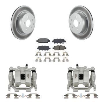 Rear Disc Brake Caliper Coated Rotors And Semi-Metallic Pads Kit For Nissan Maxima KCG-100066S