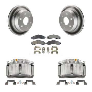 Rear Disc Brake Caliper Coat Rotors Ceramic Pad Kit For 2002 Chevrolet Suburban 1500 4WD KCG-100067T